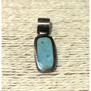 ACLEONI Sterling Silver 925 & Turquoise Modern Necklace Pendant 8g